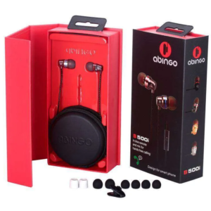Abingo S500i Earphone In-ear 3.5mm Wired Stereo Headphones With Microphone Volume Control for IOS Android Smartphones Laptops PC