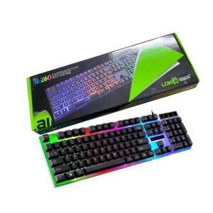 R260 RGB Gaming Keyboard - Suspension 7 Colorful Backlight 104 Keys USB Wired Gamming Keyboard
